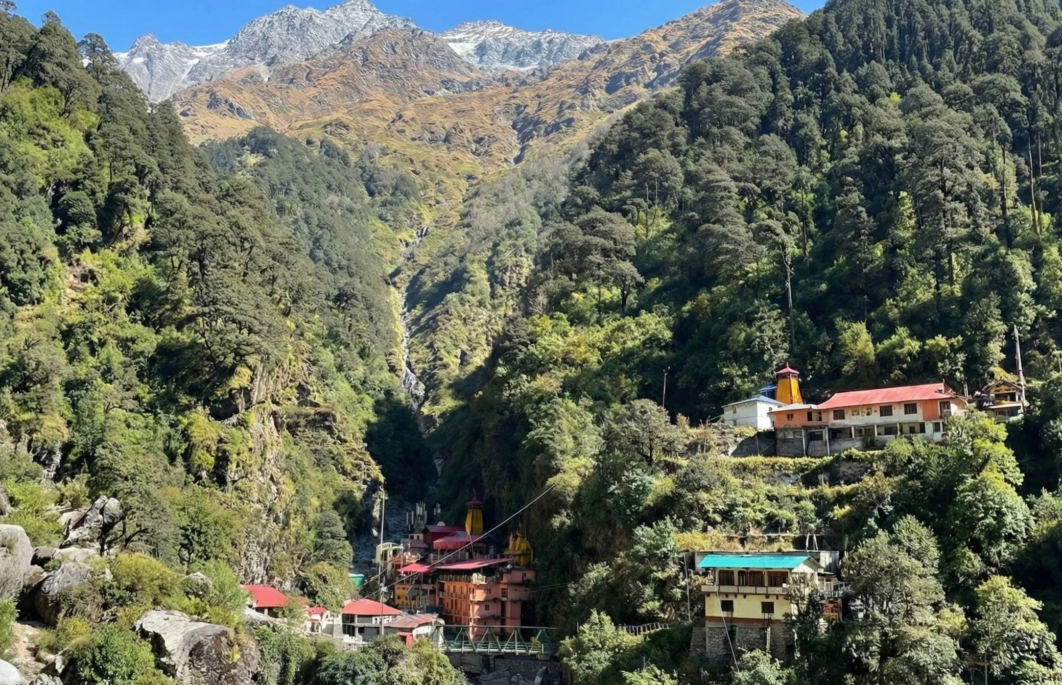 Yamunotri Devi Temple, source of the River Yamuna in the Garhwal Himalayas